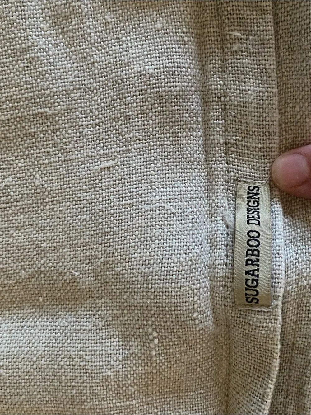Sugarboo & Co. Oatmeal Linen Striped Pillow Case